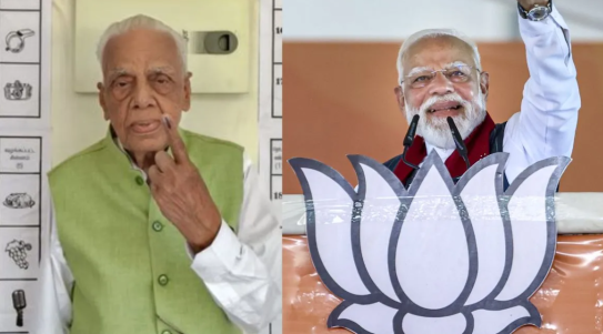 जब 99 साल के पूर्व मंत्री वोट डालने के लिए बाहर निकले, तो PM मोदी ने उनकी तारीफ़ की—जानें उन्होंने क्या कहा।